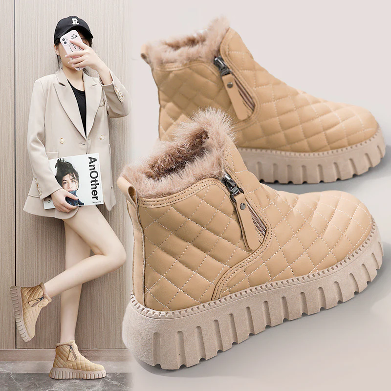 Damen Winterliche High-Top Stiefel mit weichem Innenfutter und modischem Reißverschluss Heidi Mode - Image 2
