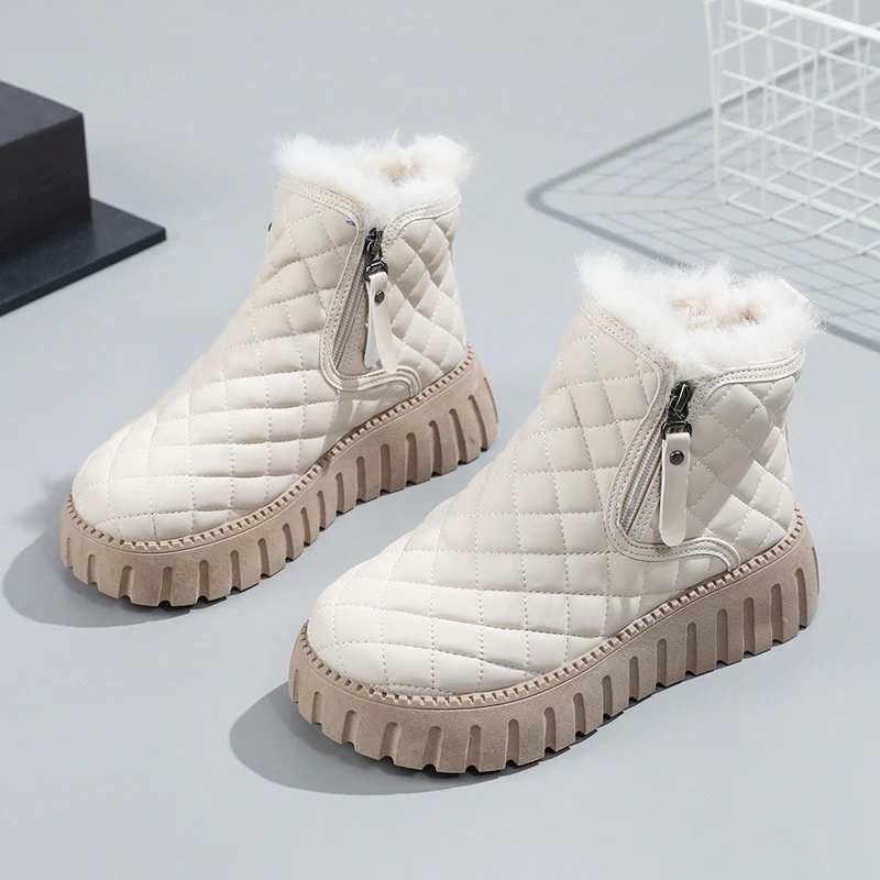 Damen Winterliche High-Top Stiefel mit weichem Innenfutter und modischem Reißverschluss Heidi Mode - Image 7