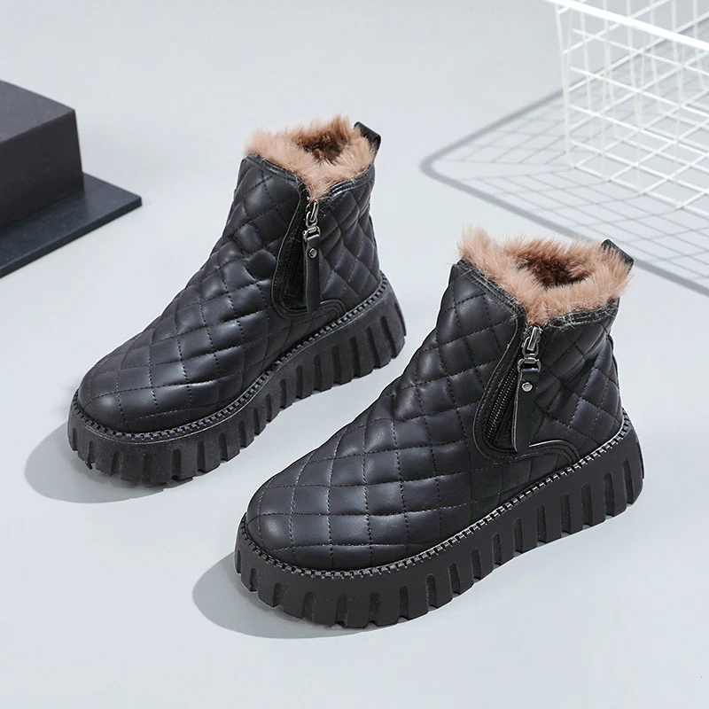 Damen Winterliche High-Top Stiefel mit weichem Innenfutter und modischem Reißverschluss Heidi Mode - Image 8