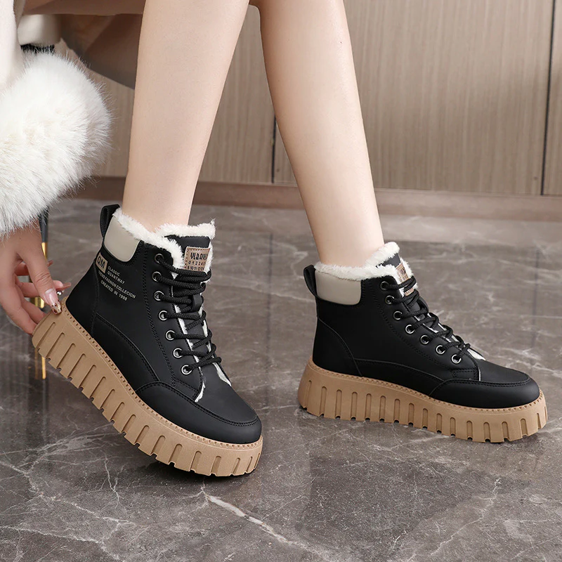 Damen Winterliche Schnürboots mit flauschigem Innenfutter und stabiler Profilsohle Heidi Mode - Image 3