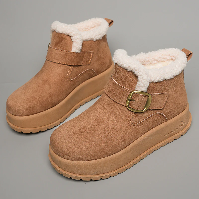 Damen Winterstiefel mit hochwertigem Fleece-Innenfutter und modischer Schnalle Heidi Mode