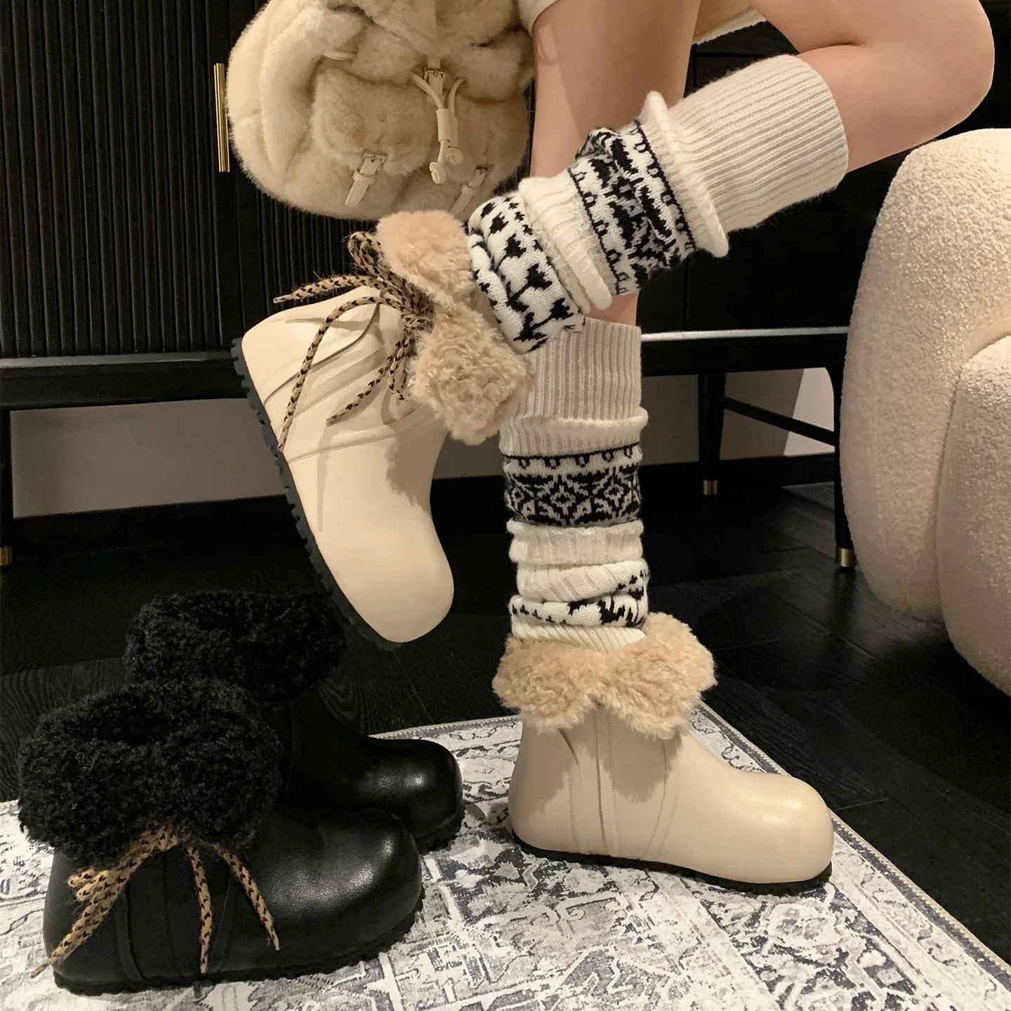 Damen Winterstiefel mit kuscheligem Innenfutter und modischer Schnürung Heidi Mode - Image 2