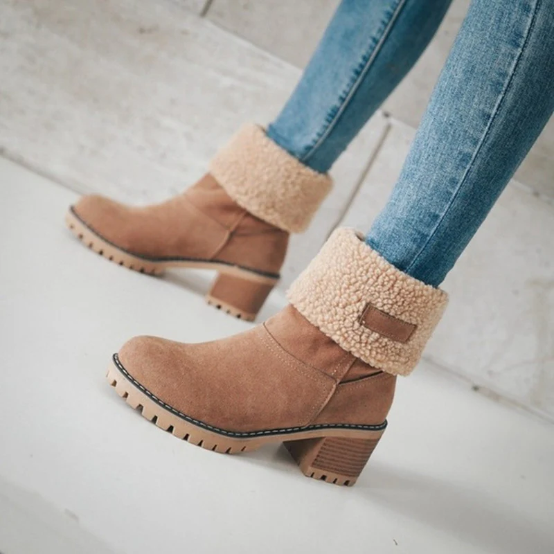 Damen Winterstiefel mit kuscheligem Kunstfellkragen und robustem Sohlenprofil Heidi Mode - Image 6