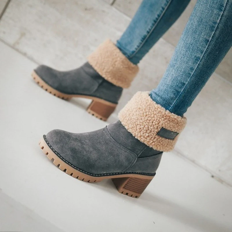 Damen Winterstiefel mit kuscheligem Kunstfellkragen und robustem Sohlenprofil Heidi Mode - Image 7