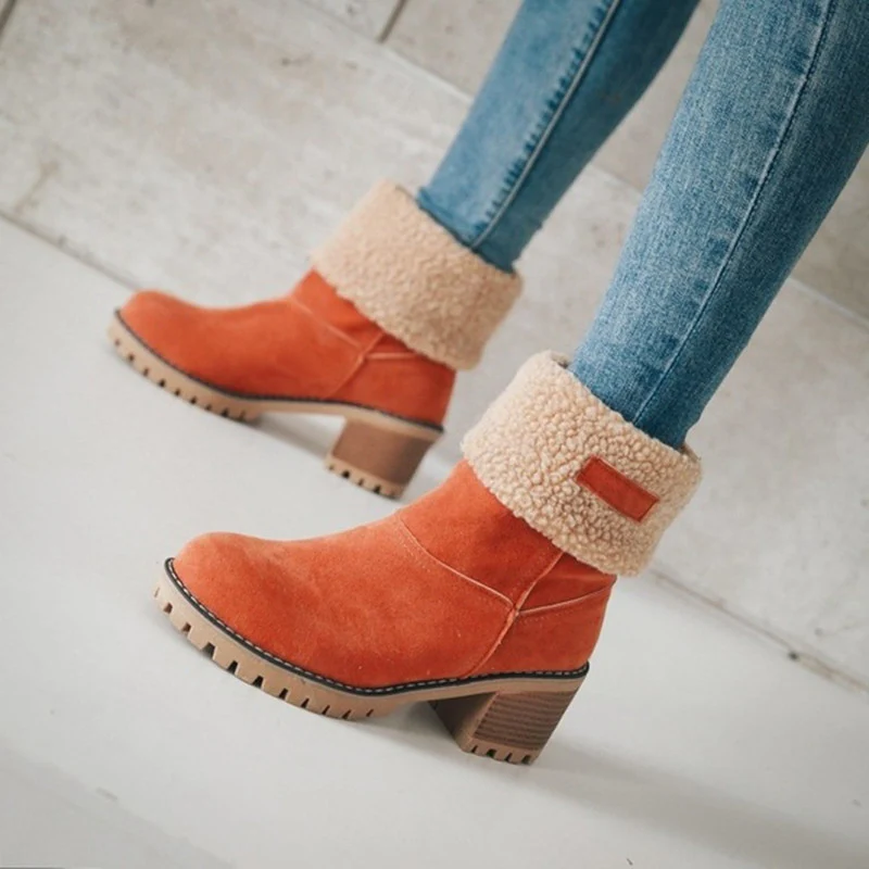 Damen Winterstiefel mit kuscheligem Kunstfellkragen und robustem Sohlenprofil Heidi Mode - Image 9