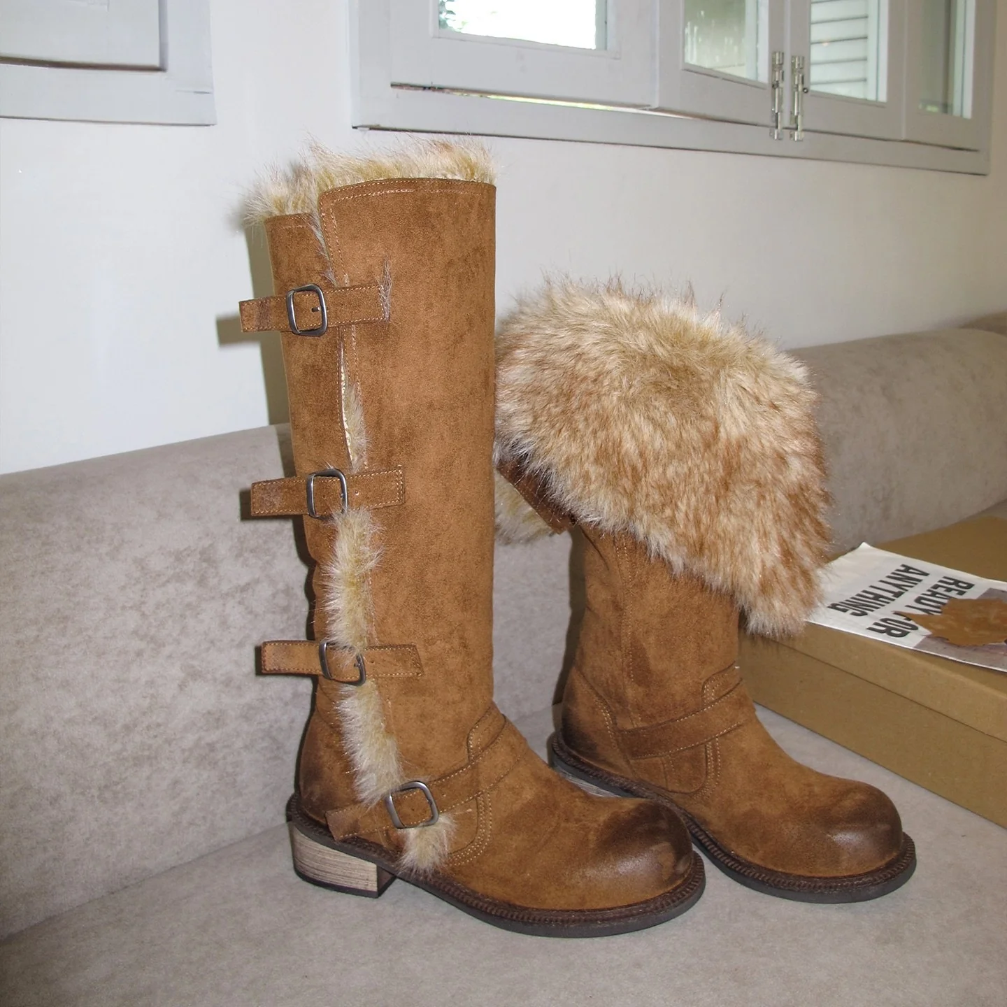 Damen Winterstiefel mit modischem Kunstfellkragen und robustem Profil Heidi Mode - Image 2