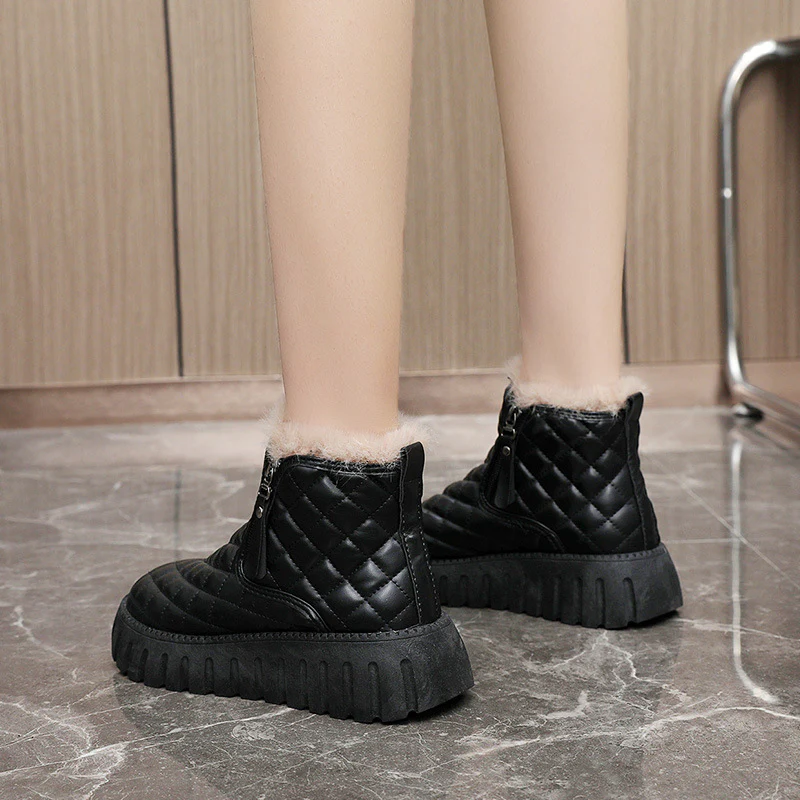 Damen Winterstiefel mit modischem Zipper-Design und kuscheligem Innenfutter Heidi Mode - Image 3