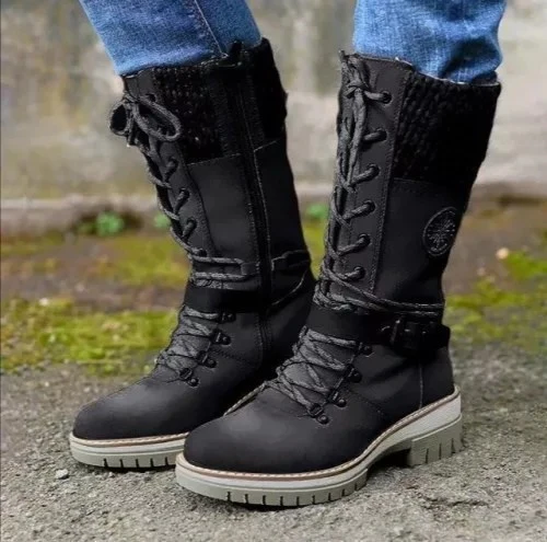 Damen Winterstiefel mit warmem Futter und trendigem Schnürdesign Heidi Mode - Image 2