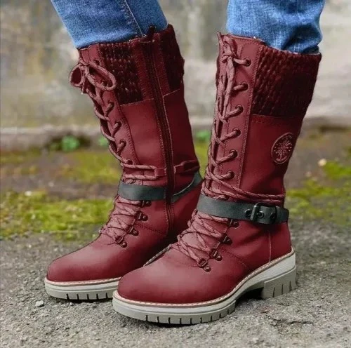 Damen Winterstiefel mit warmem Futter und trendigem Schnürdesign Heidi Mode - Image 4