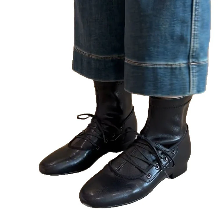 Damen zeitlose Ankle Boots mit hohem Schaft und eleganter Schnürung Heidi Mode - Image 5