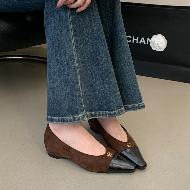 Damen zeitlose Ballerinas mit elegantem Leder-Spitzendesign und komfortablem Fußbett Heidi Mode - Image 8