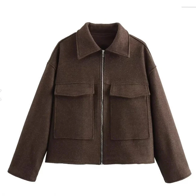 Damen Zeitlose Fleecejacke mit Aufgesetzten Taschen und Modernem Schnitt Heidi-Mode - Image 2