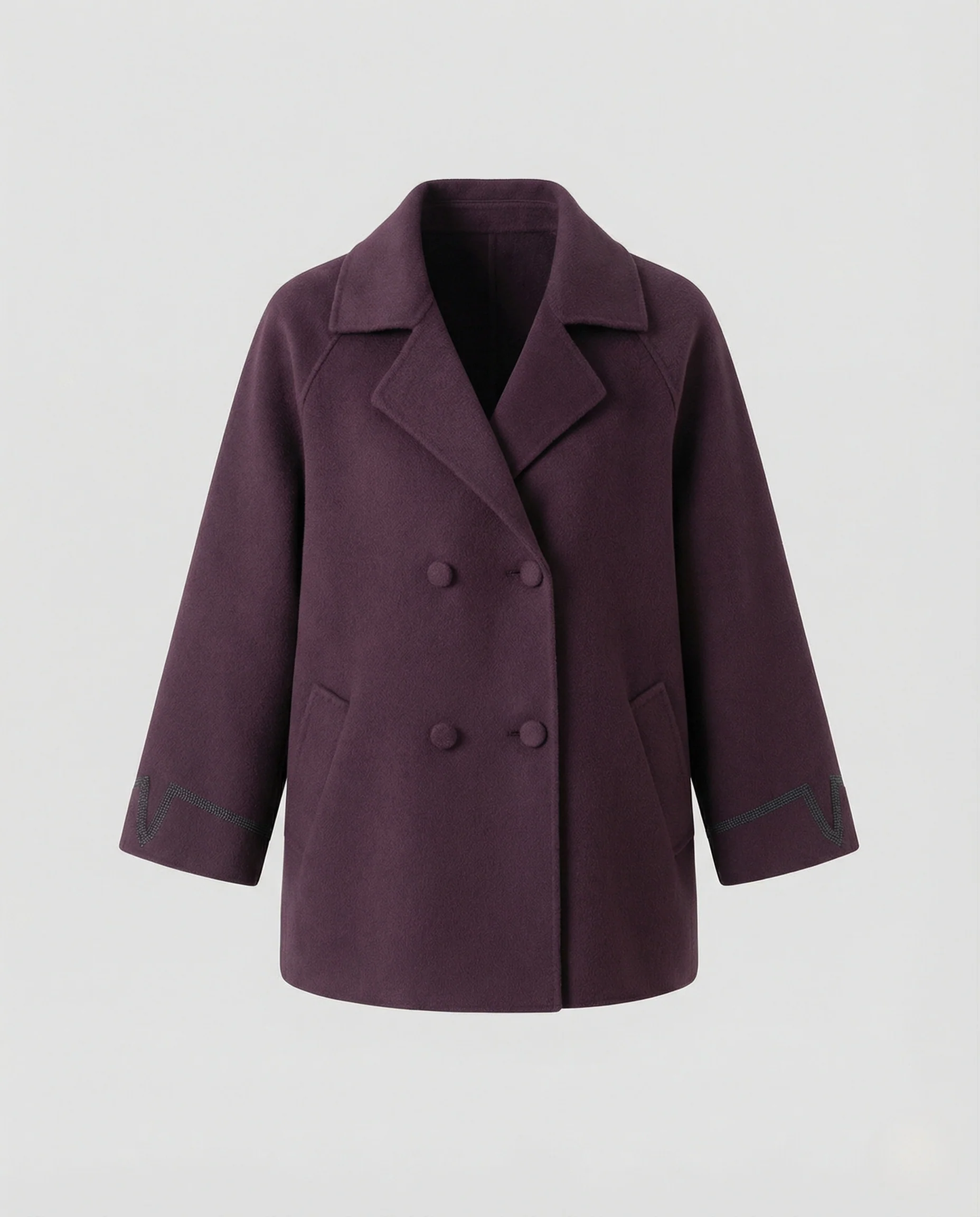 Damen Zopfstrick Pullover Damen kurze Doppelreiher Strickjacke mit Reverskragen und Kordelzug in hochwertiger Schurwollmischung Heidi Mode - Image 5