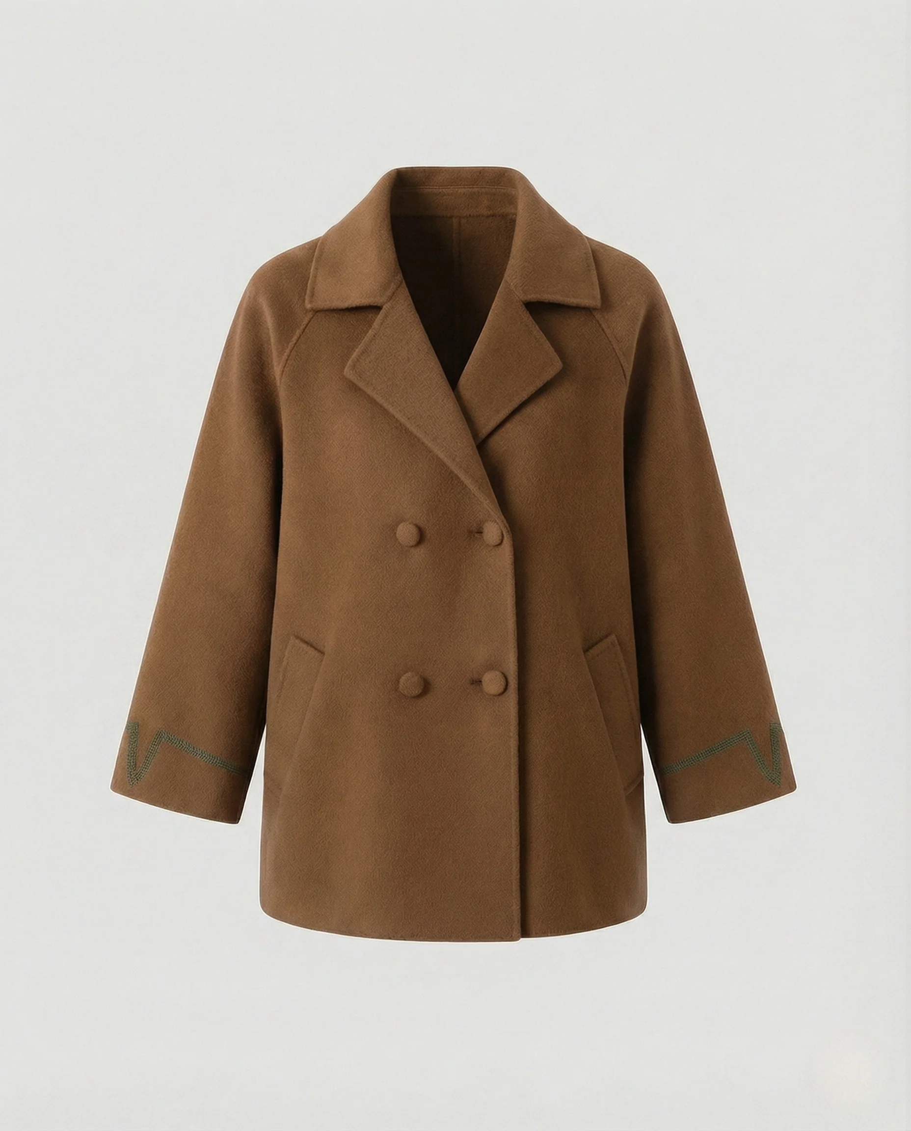 Damen Zopfstrick Pullover Damen kurze Doppelreiher Strickjacke mit Reverskragen und Kordelzug in hochwertiger Schurwollmischung Heidi Mode - Image 9