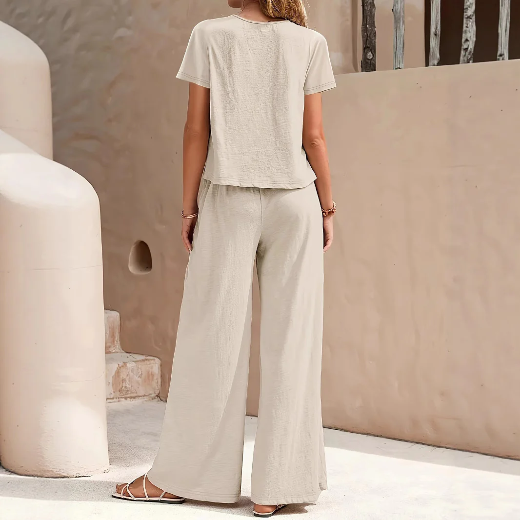 Damen Zweiteiliges Set mit lässiger Bluse und weit geschnittenen Hosen Heidi-Mode - Image 4