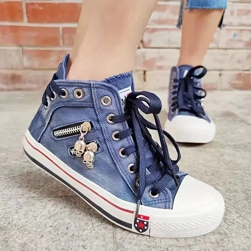 Damen Denim Hi-Top Sneakers Heidi Mode - Image 2