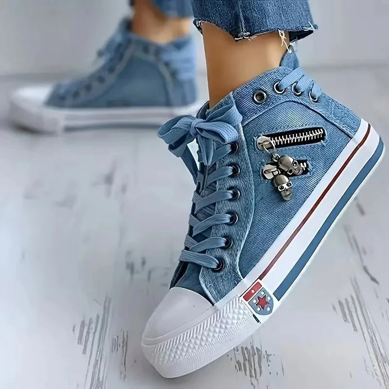Damen Denim Hi-Top Sneakers Heidi Mode - Image 5