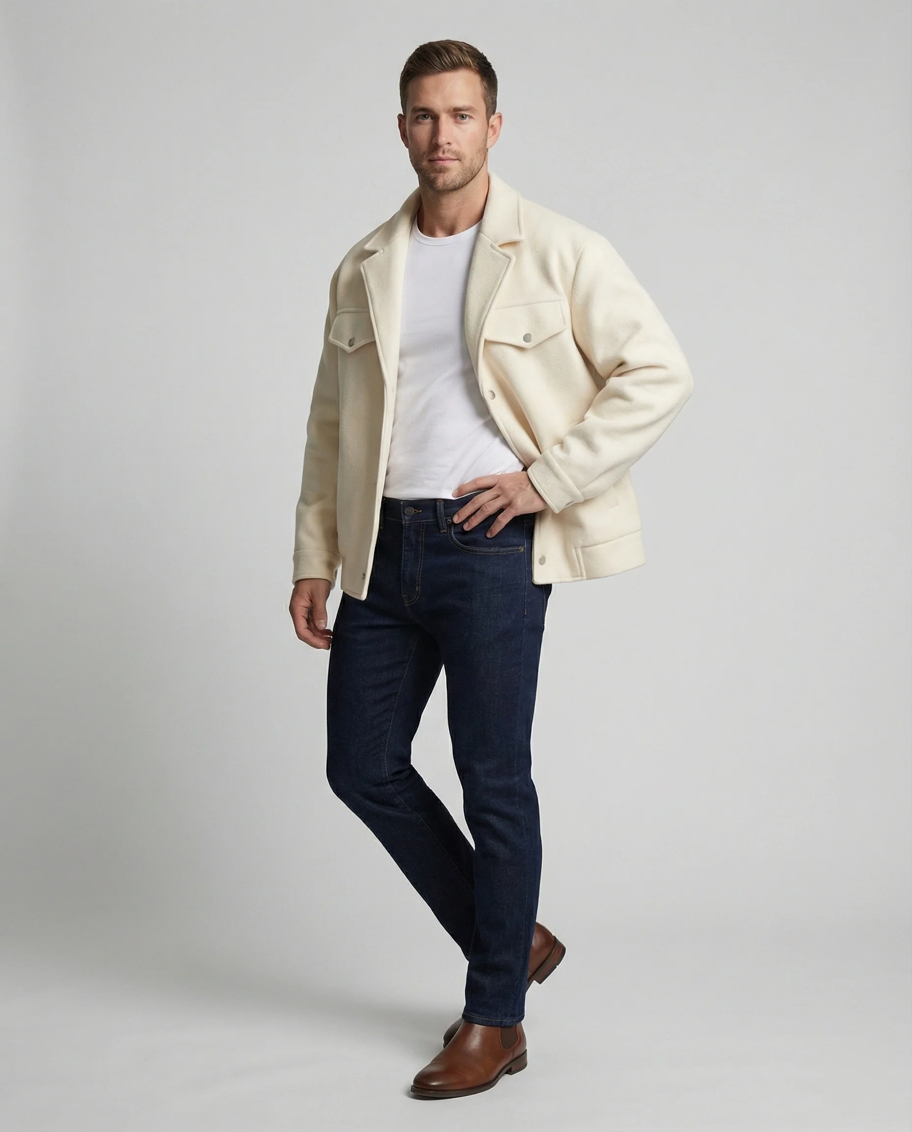 Elegante Herren Winterjacke im britischen Tweed Look Design kurz - Image 3