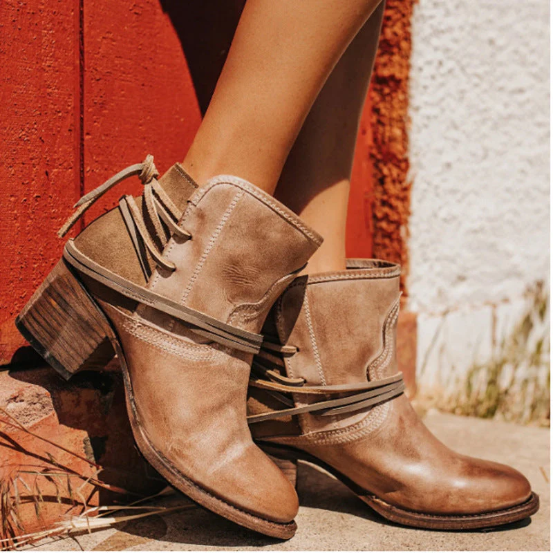Elegante Leder Damen Stiefeletten Heidi Mode
