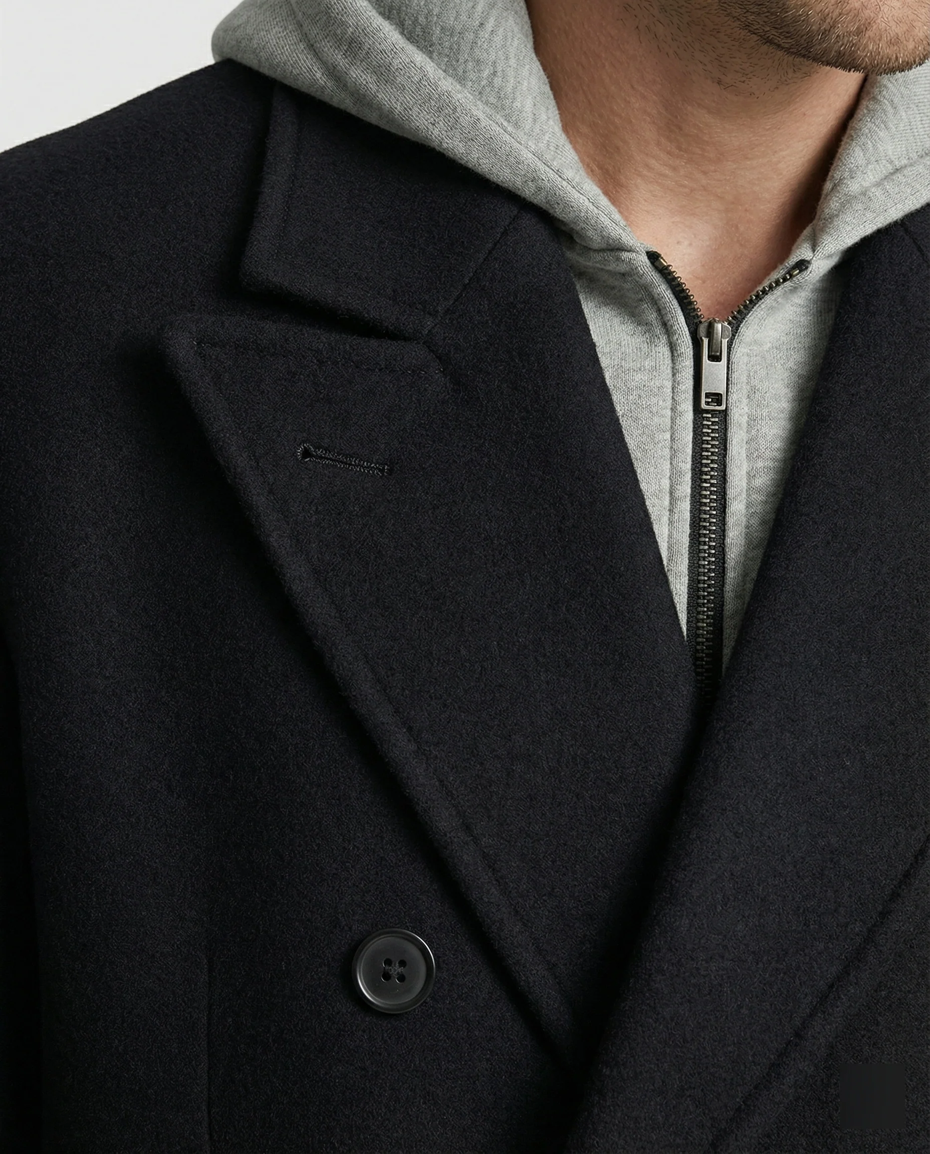 Eleganter Herren Wollmantel Mittellang mit Schulterpolstern Vibe Style Trenchcoat - Image 2