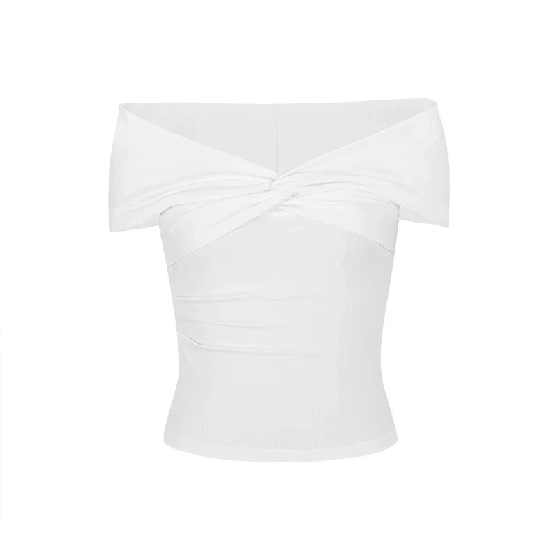 Elegantes Damen T-Shirt mit Schleife Französischer Chic Kurzarm Oberteil - Image 5