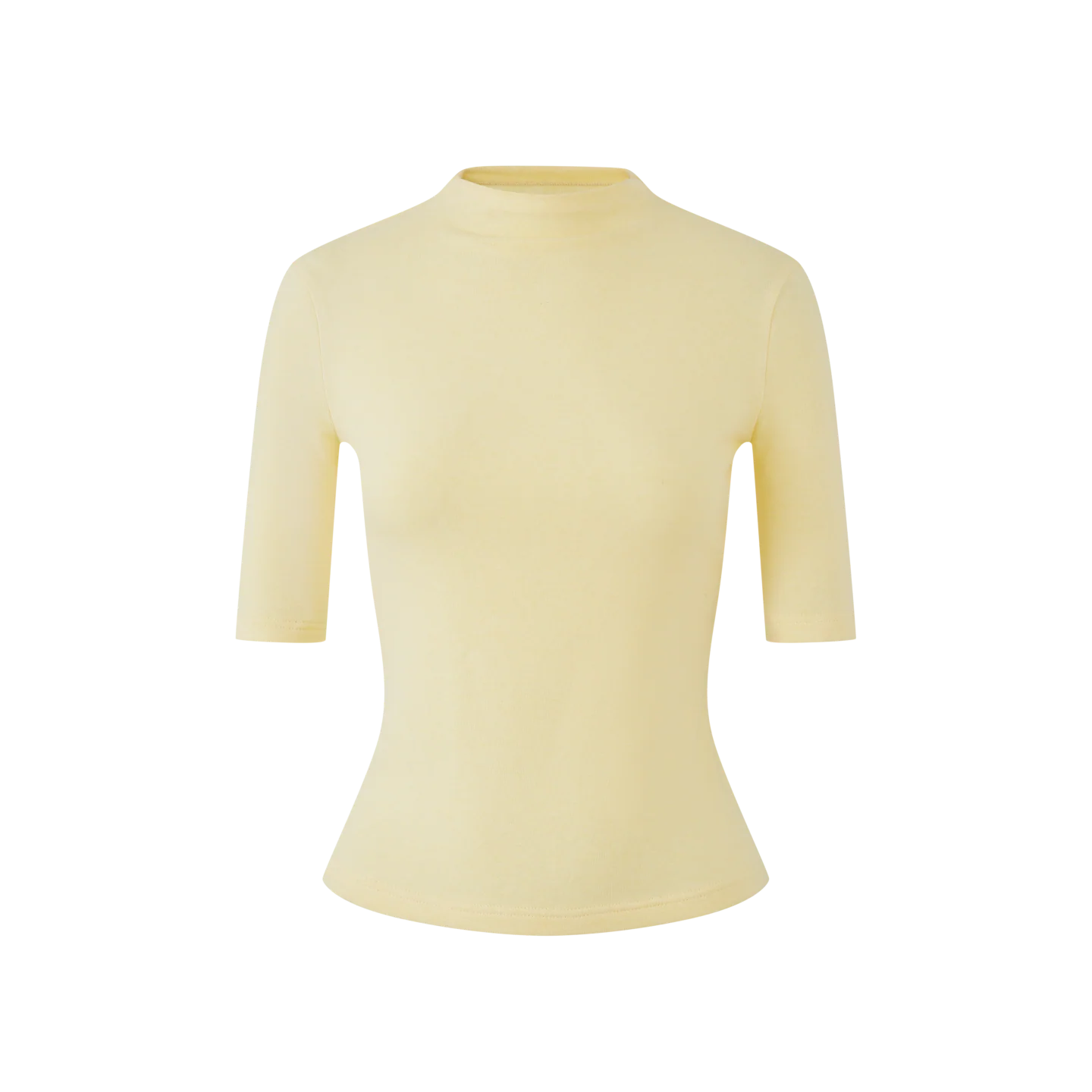 Enganliegendes Damen T-Shirt mit Merinowolle und Stehkragen für den Sommer - Image 8
