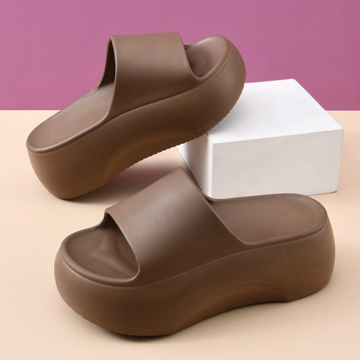 Femme Erhöhte Plattform Rutschsandalen Heidi-Mode - Image 4