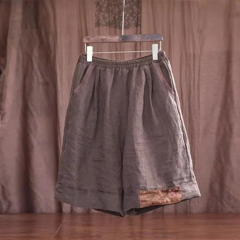 Damen Relaxed Fit Leinen Cargo Shorts mit Stilvollen Details Heidi-Mode - Image 4