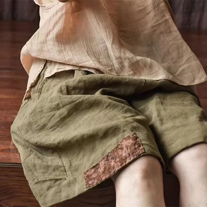 Damen Relaxed Fit Leinen Cargo Shorts mit Stilvollen Details Heidi-Mode - Image 5