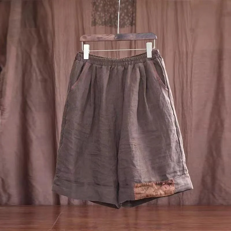 Damen Relaxed Fit Leinen Cargo Shorts mit Stilvollen Details Heidi-Mode - Image 7