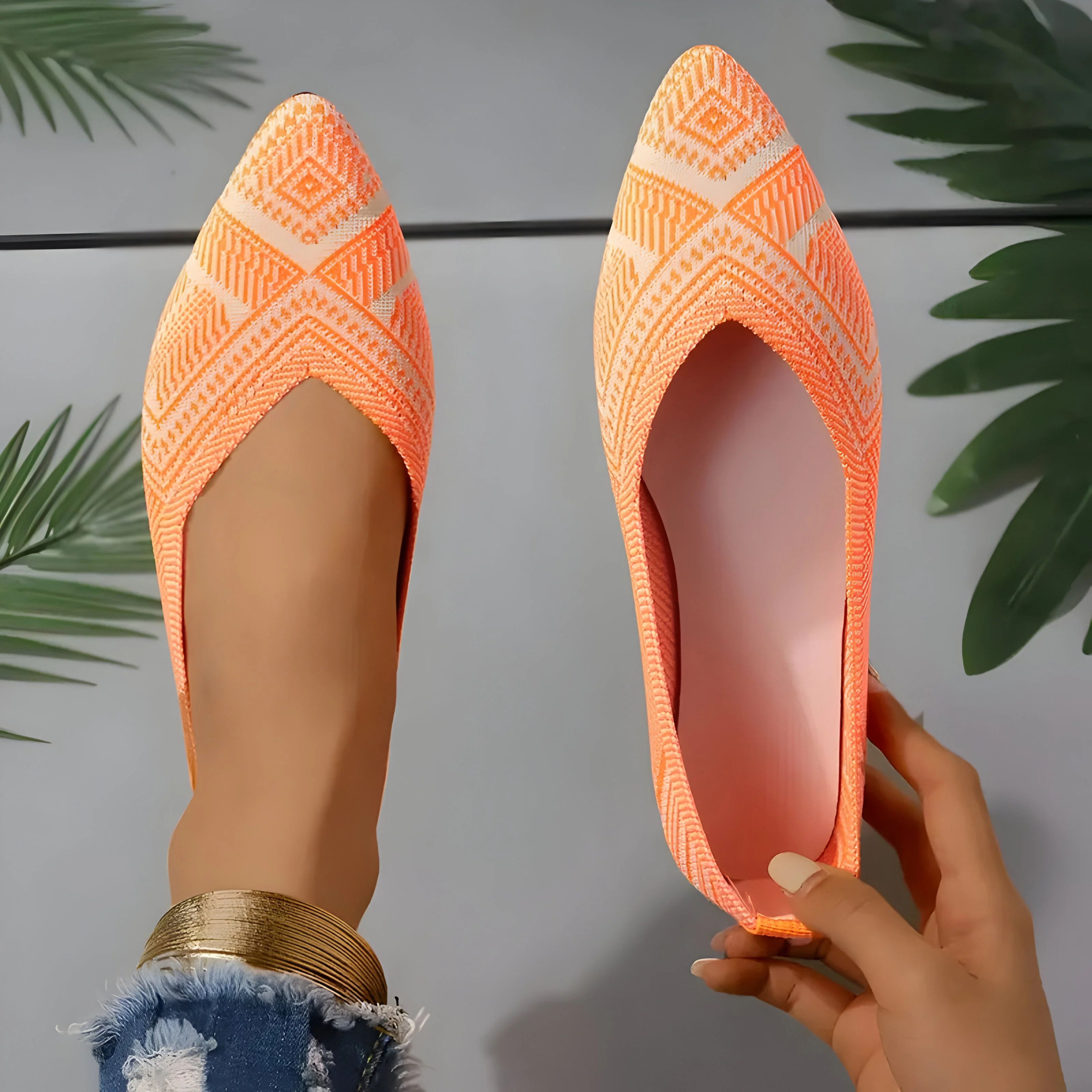 Laura | Flache Schuhe für Frauen aus Strick Heidi Mode - Image 3