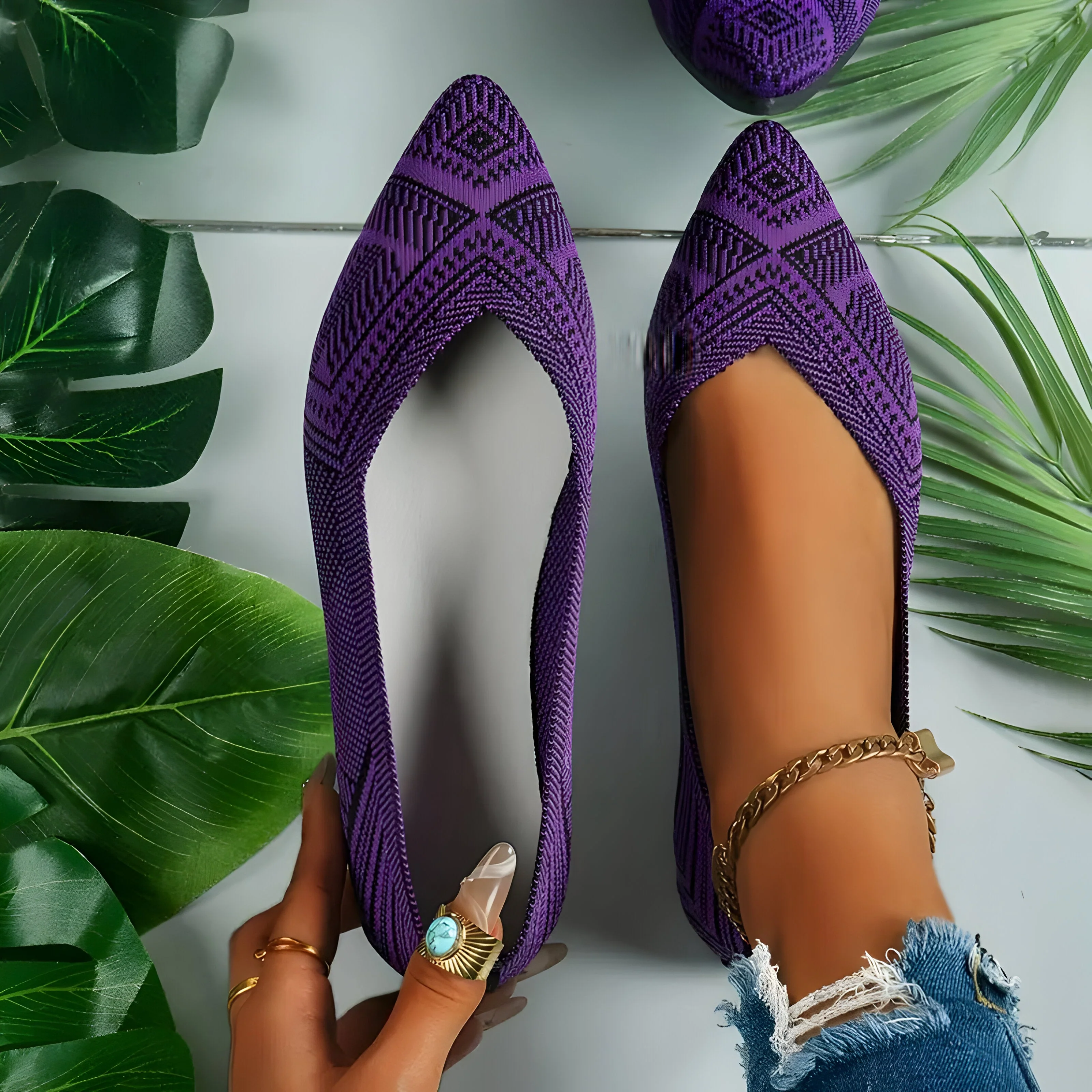 Laura | Flache Schuhe für Frauen aus Strick Heidi Mode - Image 6