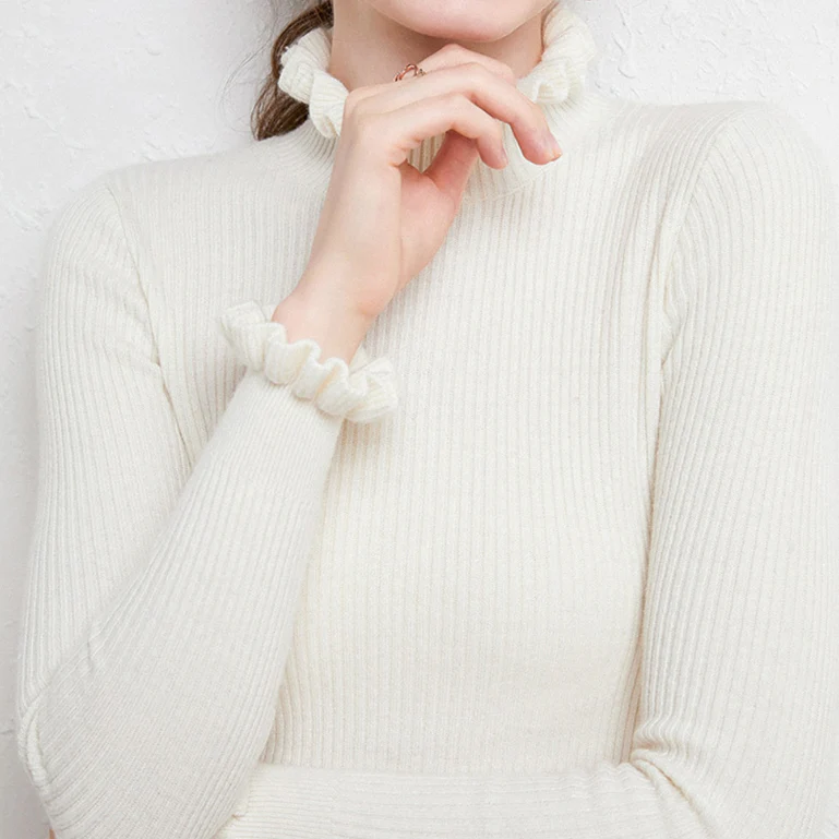 Heidi-Mode | Rollkragen-Strickpullover mit zarten Rüschendetails - Image 17