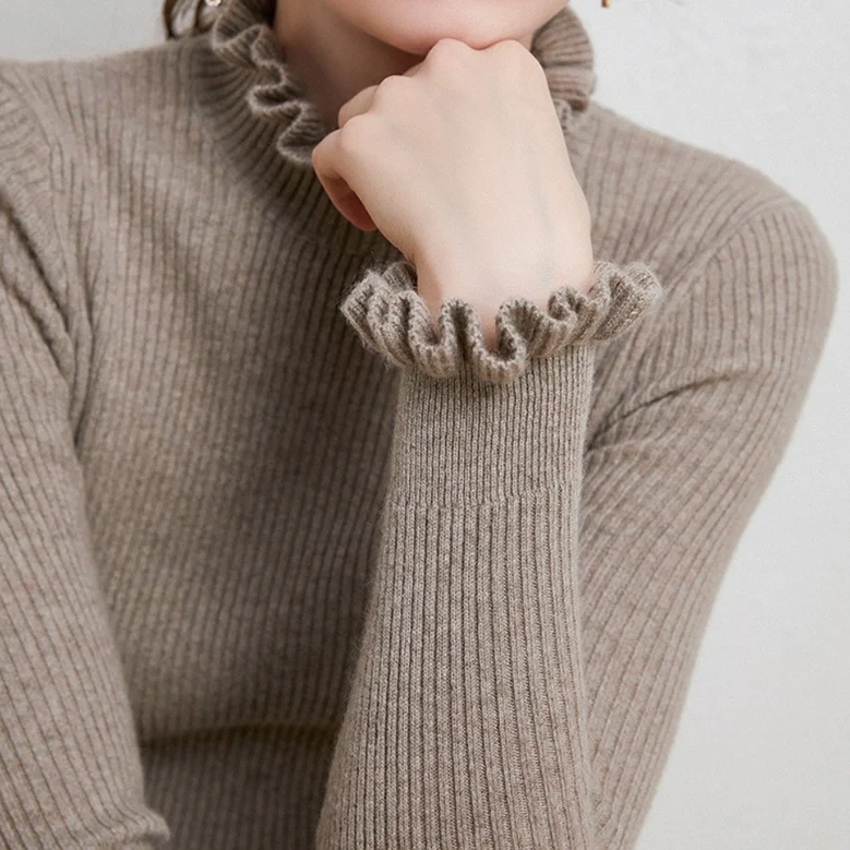 Heidi-Mode | Rollkragen-Strickpullover mit zarten Rüschendetails - Image 4