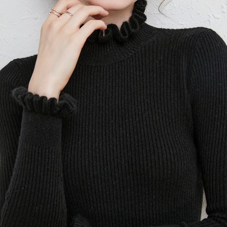 Heidi-Mode | Rollkragen-Strickpullover mit zarten Rüschendetails - Image 6
