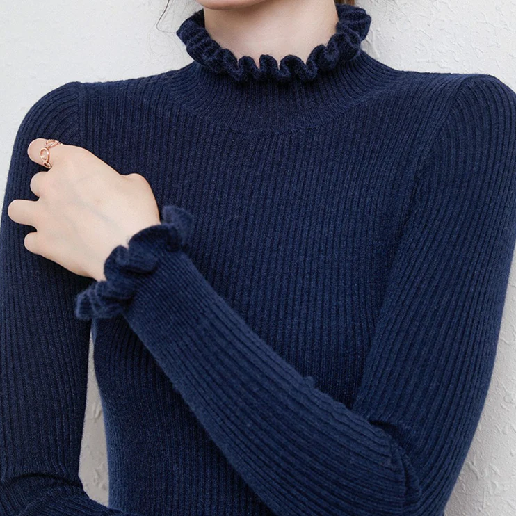 Heidi-Mode | Rollkragen-Strickpullover mit zarten Rüschendetails - Image 8