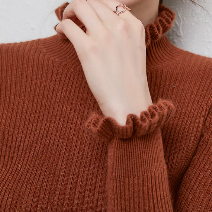 Heidi-Mode | Rollkragen-Strickpullover mit zarten Rüschendetails - Image 9