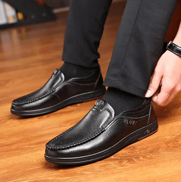 Herren Echtleder Schlupfschuhe Heidi Mode