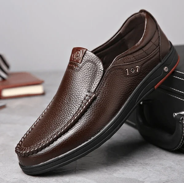 Herren Echtleder Schlupfschuhe Heidi Mode - Image 4