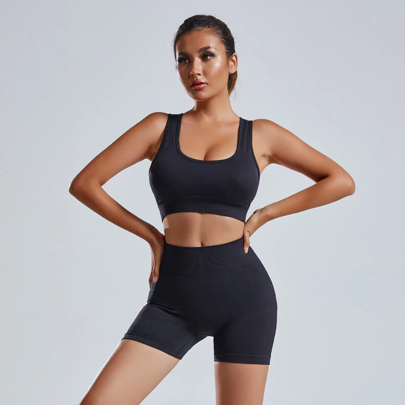 Heidi-Mode | 2 Teiliges Yoga Satz mit Sport Bra und Shorts für Damen
