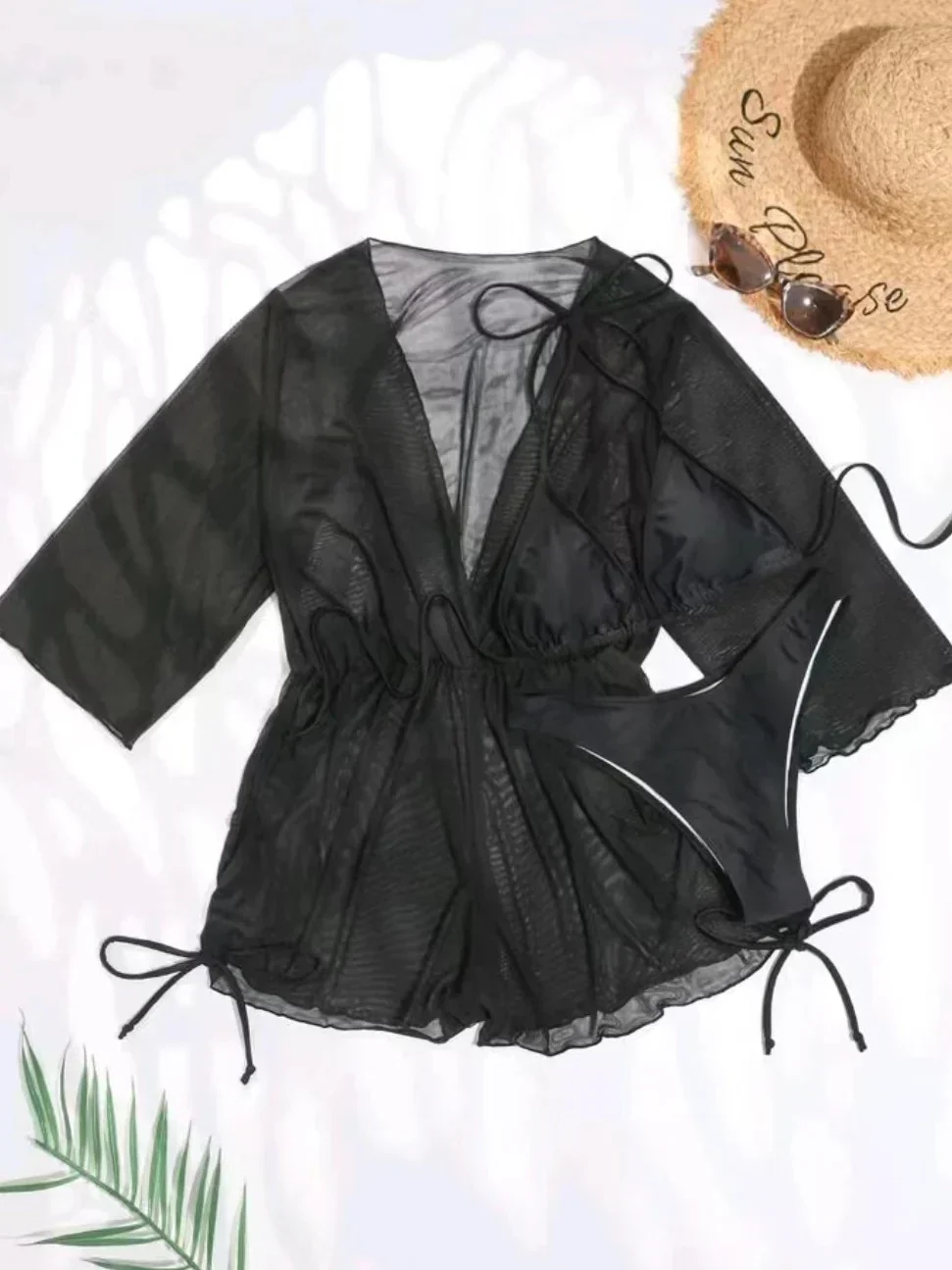 Heidi-Mode | 3 Stück Bikini Tropischer Druck Badebekleidung Halter Schnürseite Badebekleidung Frauen Badeanzug Weiblich Schwimmen Sommer Strandbekleidung - Image 17
