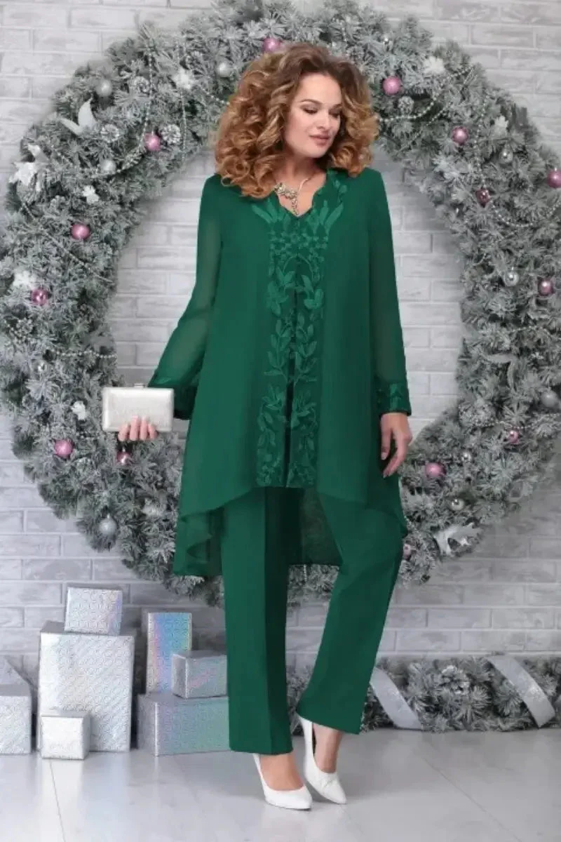 Heidi-Mode | 3 Teilig Chiffon Brautkleid Satz für Damen - Image 9