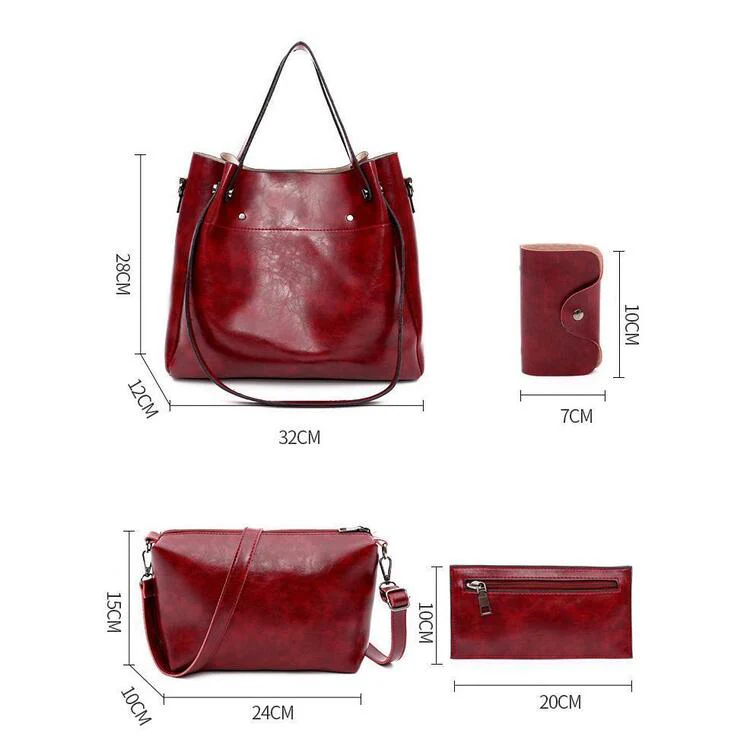 Heidi-Mode | 4 Teiliges Weinlese Handtaschensatz für Damen - Image 8