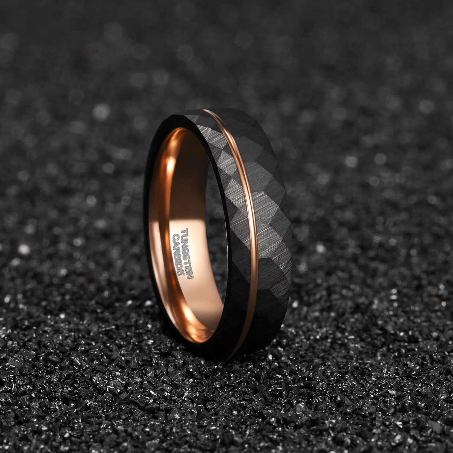 Heidi-Mode | 8Mm Edelstein Ring mit Turmalin Gefertigt Aus Schwarzem Heidi-Moderamkarbid