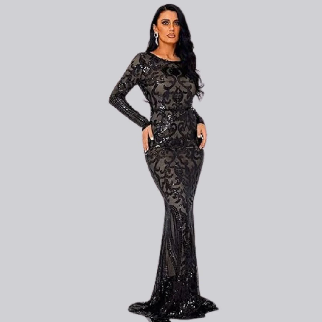 Heidi-Mode | Abendkleid mit Langen Ärmeln und Pailletten - Image 2