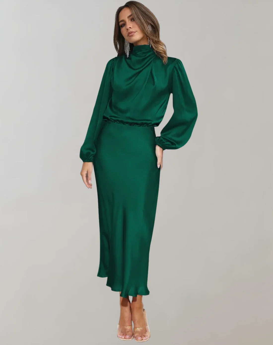 Heidi-Mode | Elegantes Abendkleid für Damen Lang Langärmelig - Image 5