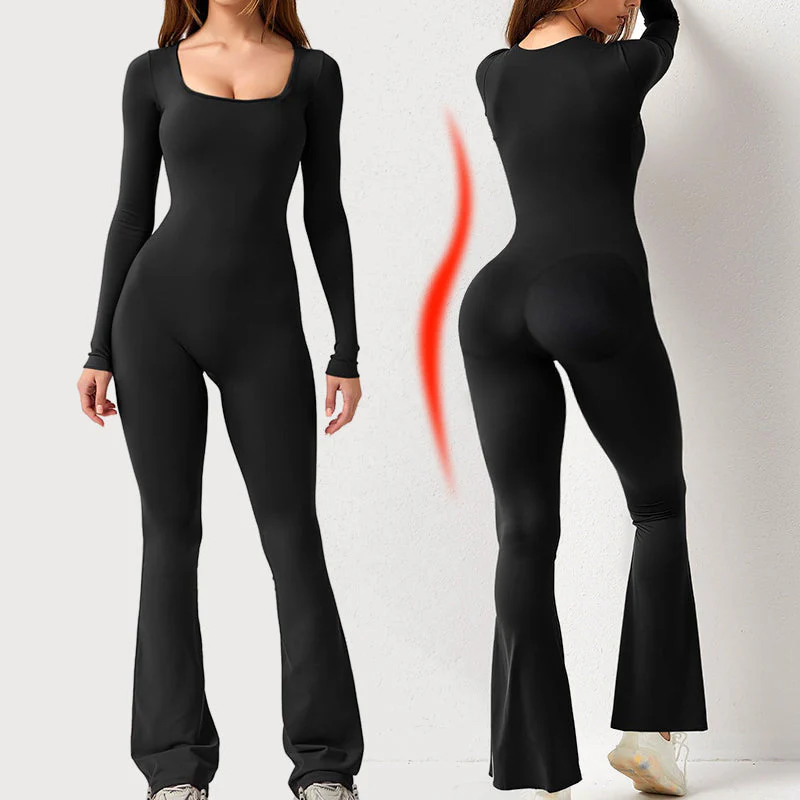 Heidi-Mode | Langärmeliger Damen-Overall mit Quadratischem Ausschnitt und Weitem Bein - Image 9