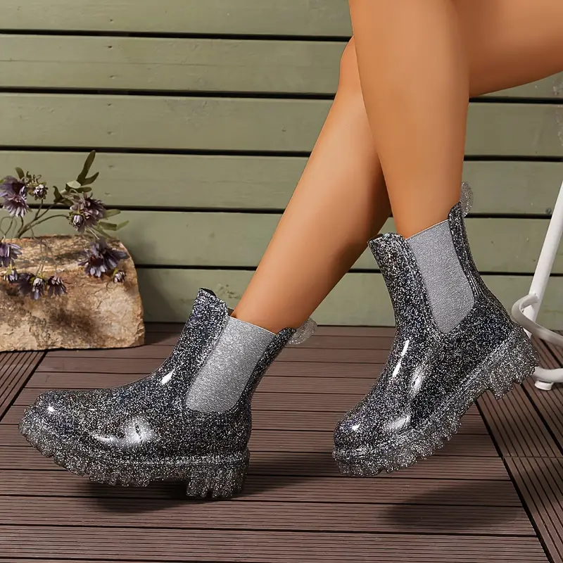 Heidi-Mode | Stiefeletten - Nachhaltige Damen-Glitzer-Regenstiefel - Image 2