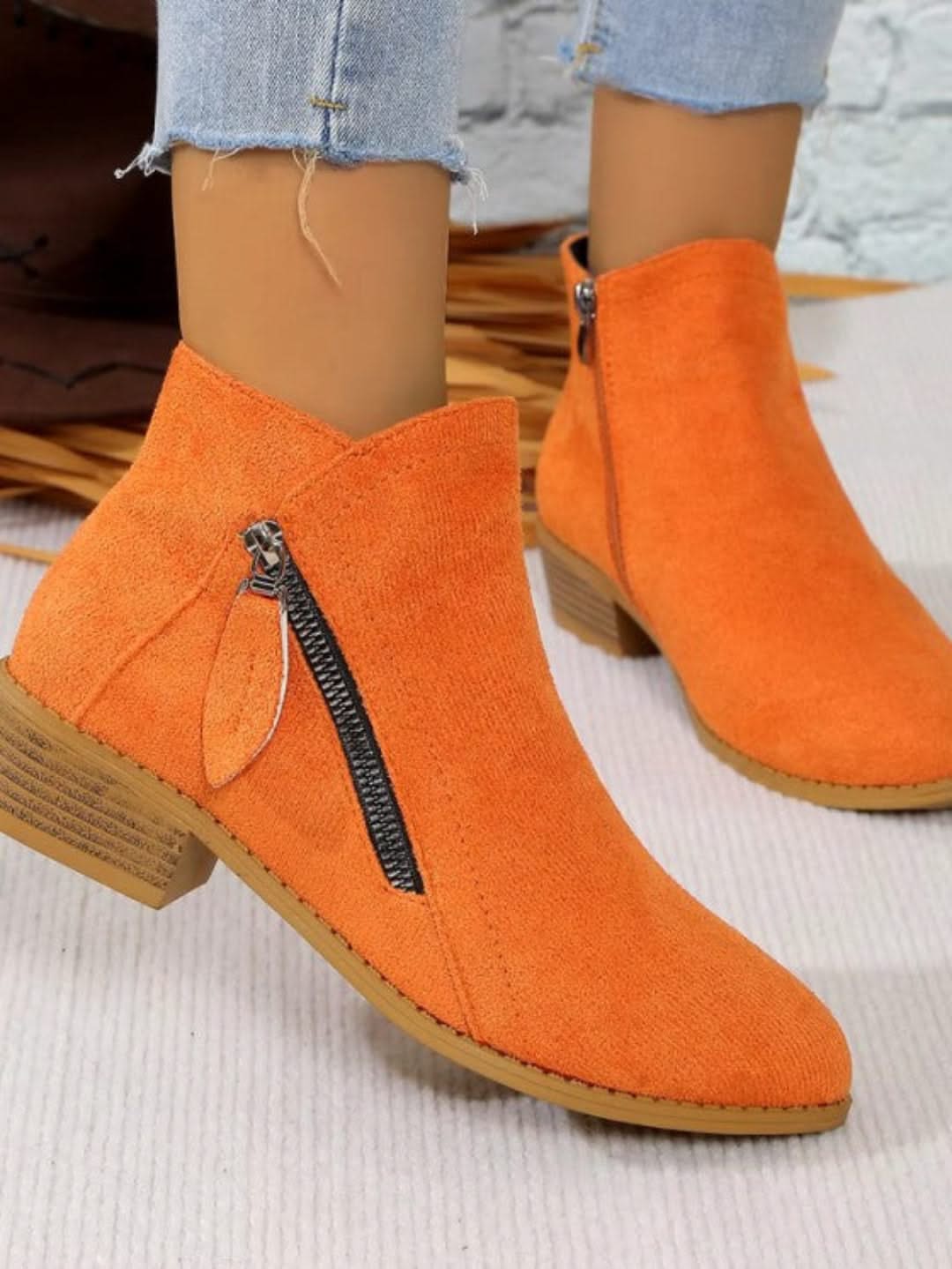 Heidi-Mode | Ankle Zipper Aus Wildleder Stil Chic und Unübertroffener Komfort - Image 3