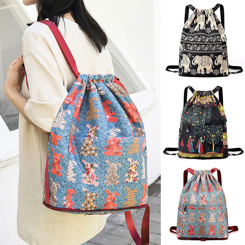 Heidi-Mode | Faltbarer Rucksack Großer Wasserdichter Rucksack Zum Zusammenfalten mit Kordelzug - Image 3